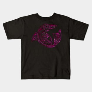 Dolphin-tattoo-pink round Kids T-Shirt